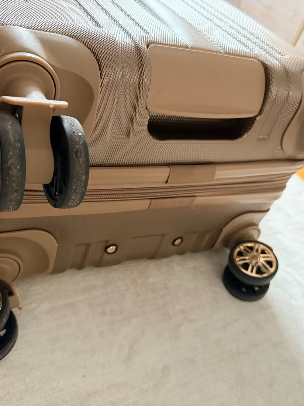 Textured Hard-Shell Carry-On Luggage in Taupe